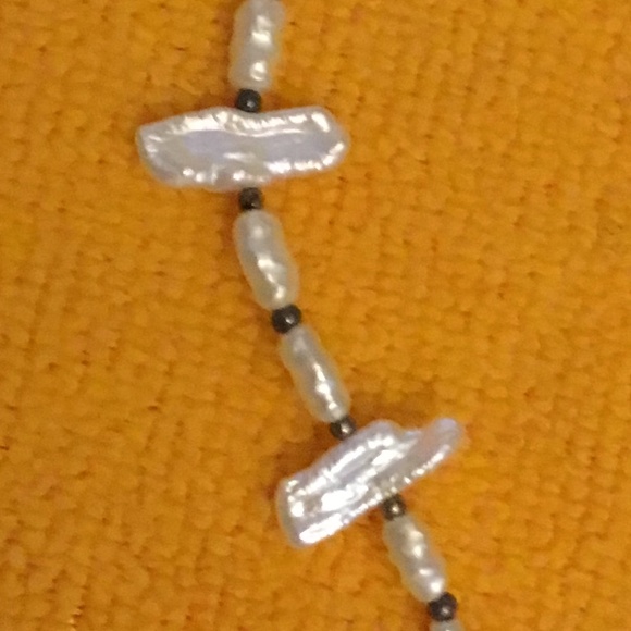 Biwa Pearl Necklace with Silver Hook Clasp~Vintage - Picture 6 of 6